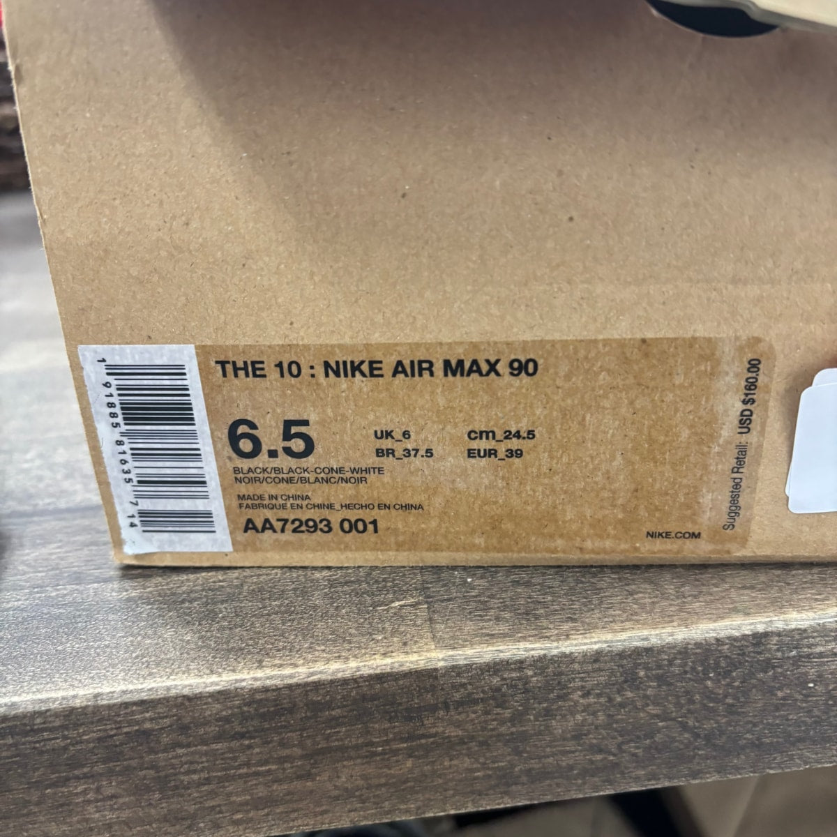 Nike Air Max 90 Off-White Black Size 6.5 (Pre-Owned) - Image 6