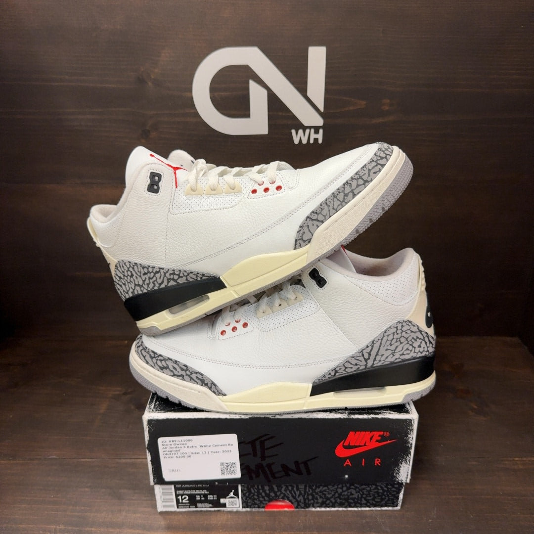 Jordan 3 Retro White Cement Reimagined Size 12 (Pre-Owned)