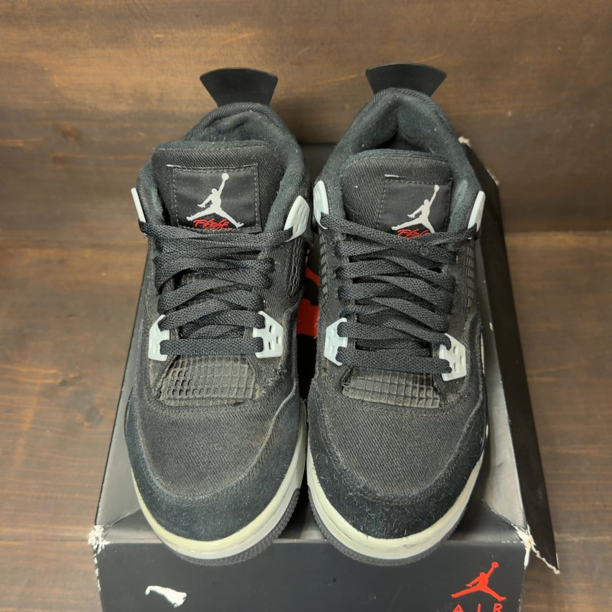 Jordan 4 Retro Black Canvas (GS) Size 6.5Y (Pre-Owned) - tag