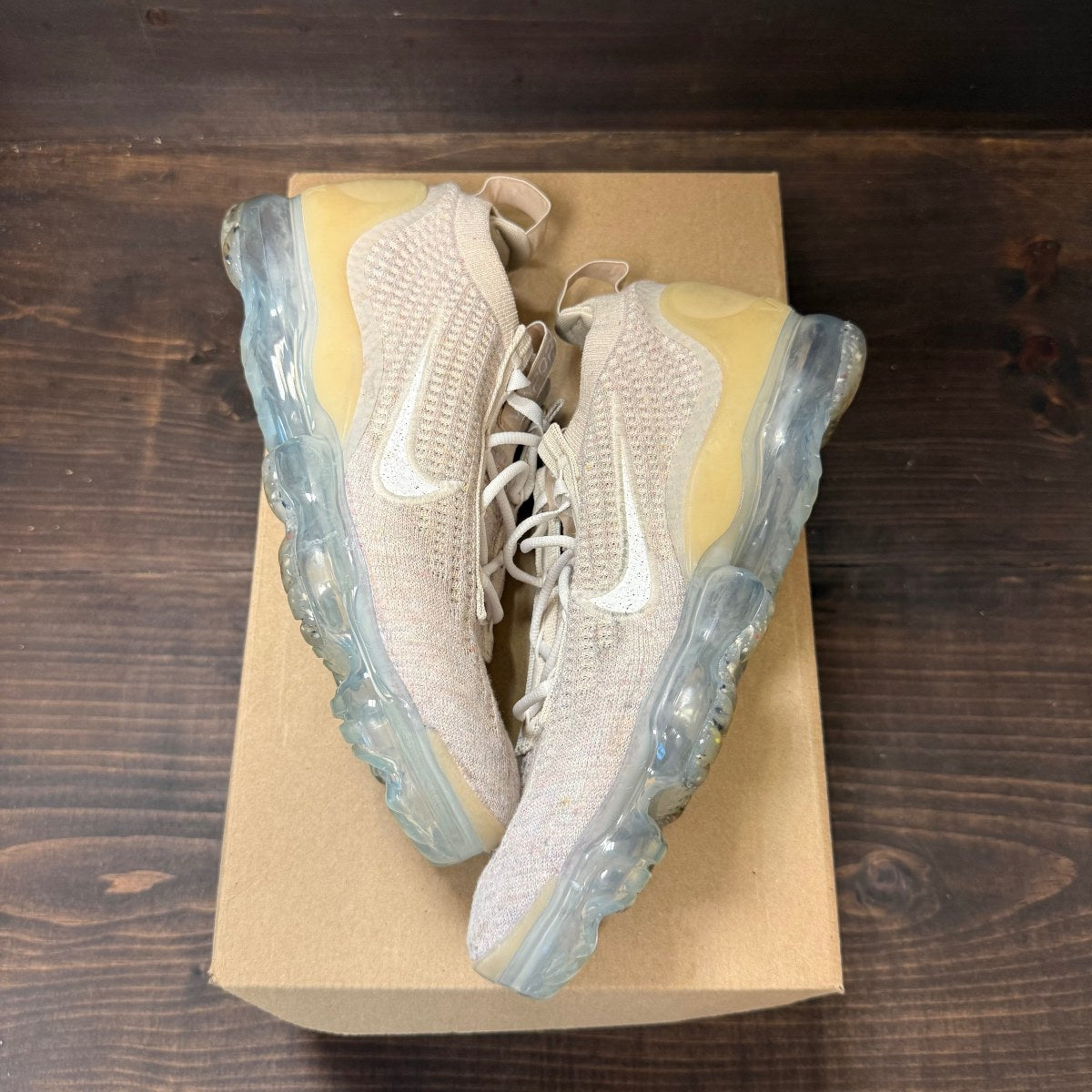 Nike Wmns Air VaporMax 2021 Flyknit 'Oatmeal' Size 9W (Pre-Owned) - Image 1