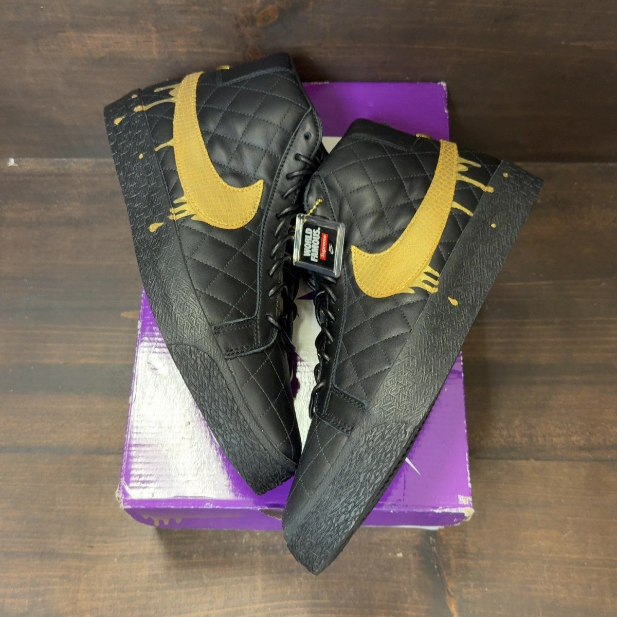 Nike SB Blazer Mid QS Supreme Black Size 11 - Image 2