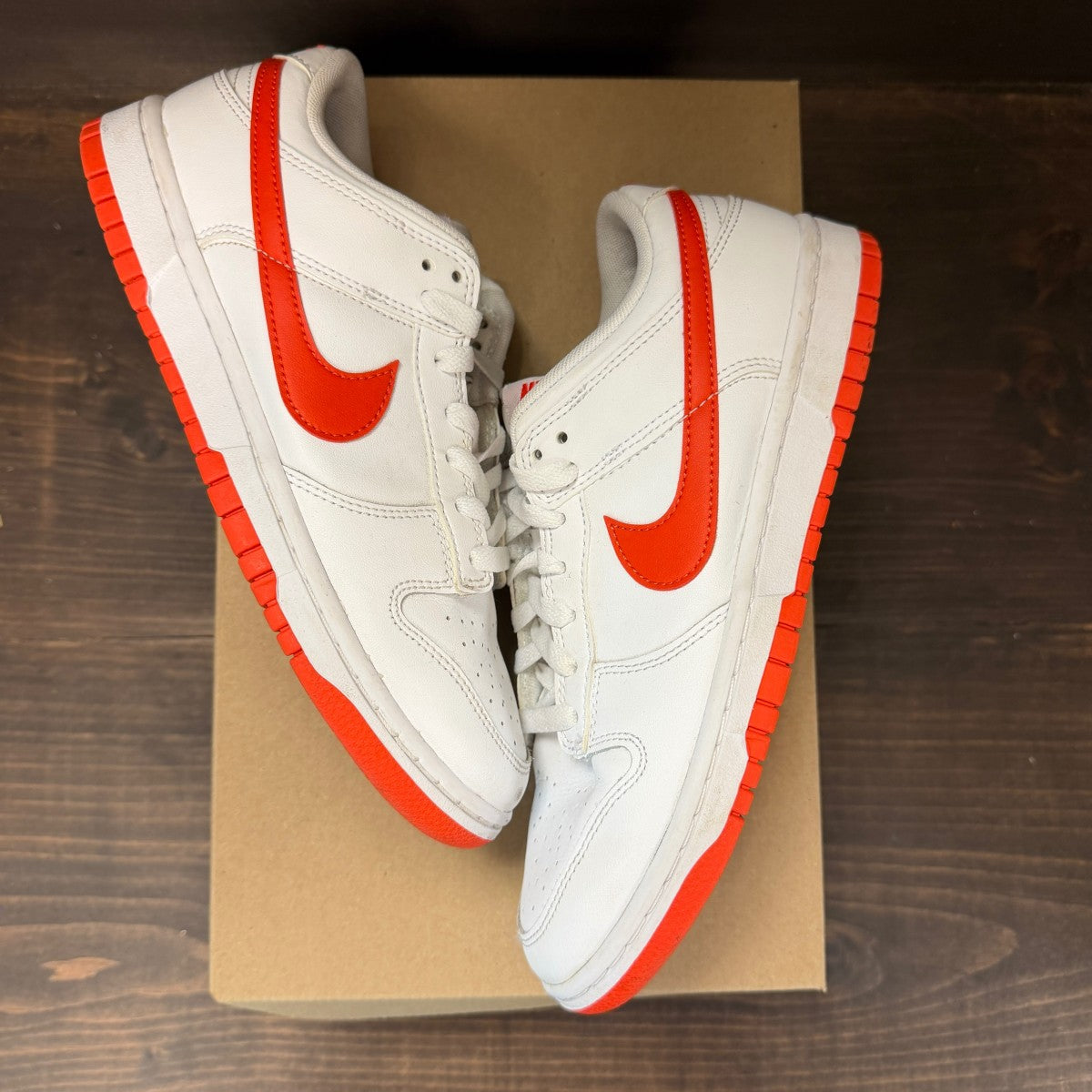 Nike Dunk Low Retro White Picante Red Size 7.5 (Pre-Owned) - Image 2