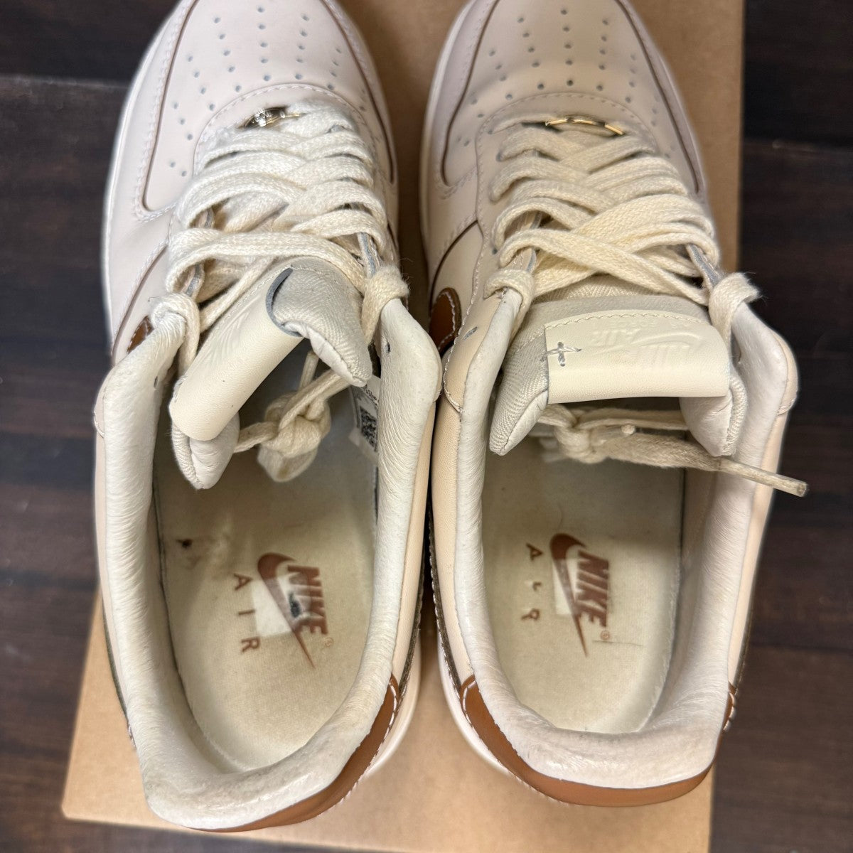 Nike Air Force 1 '07 Pearl White Pale Ivory Sail Light British Tan Size 9.5 (Pre-Owned) - Image 4