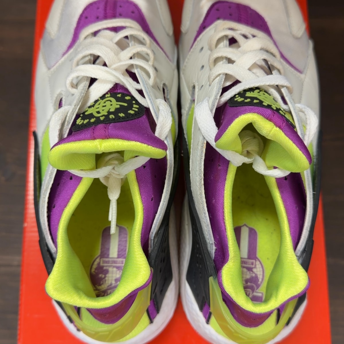 Nike Air Huarache Run Neon Yellow Magenta (2021) Size 10.5 (Pre-Owned) - aux