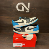 Jordan 1 Retro Low OG Black Dark Powder Blue Size 9.5 (Pre-Owned) - Image 1