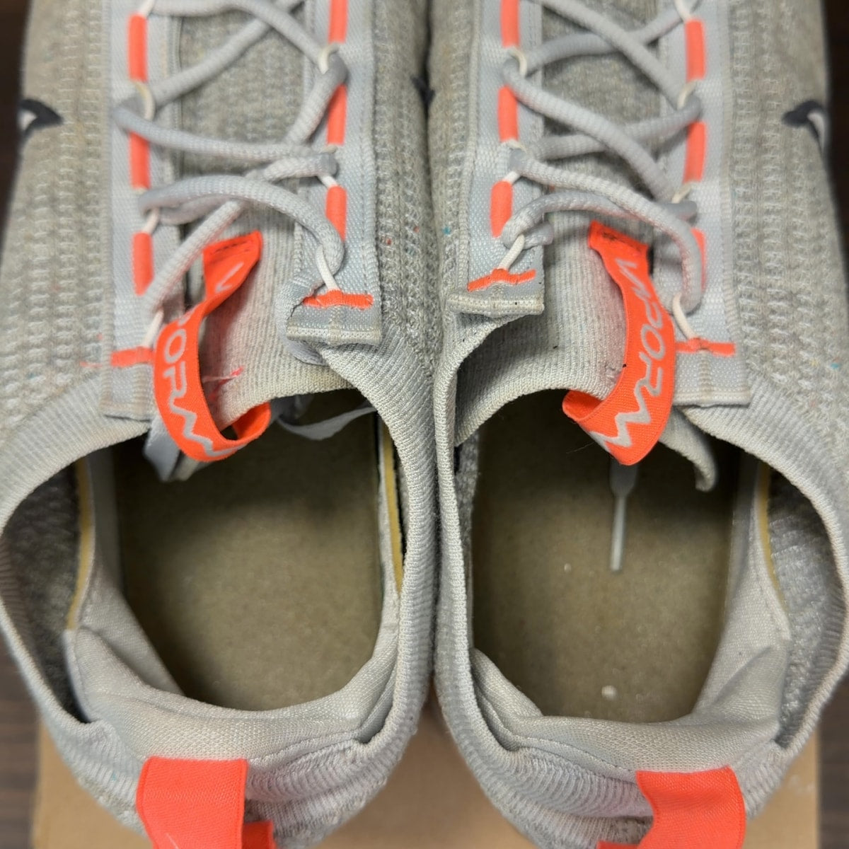 Nike Air VaporMax 2021 FK Grey Fog Bright Mango Size 12 (Pre-Owned) - Image 5