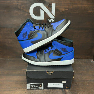 Jordan 1 Mid Hyper Royal Tumbled Leather - Image 1