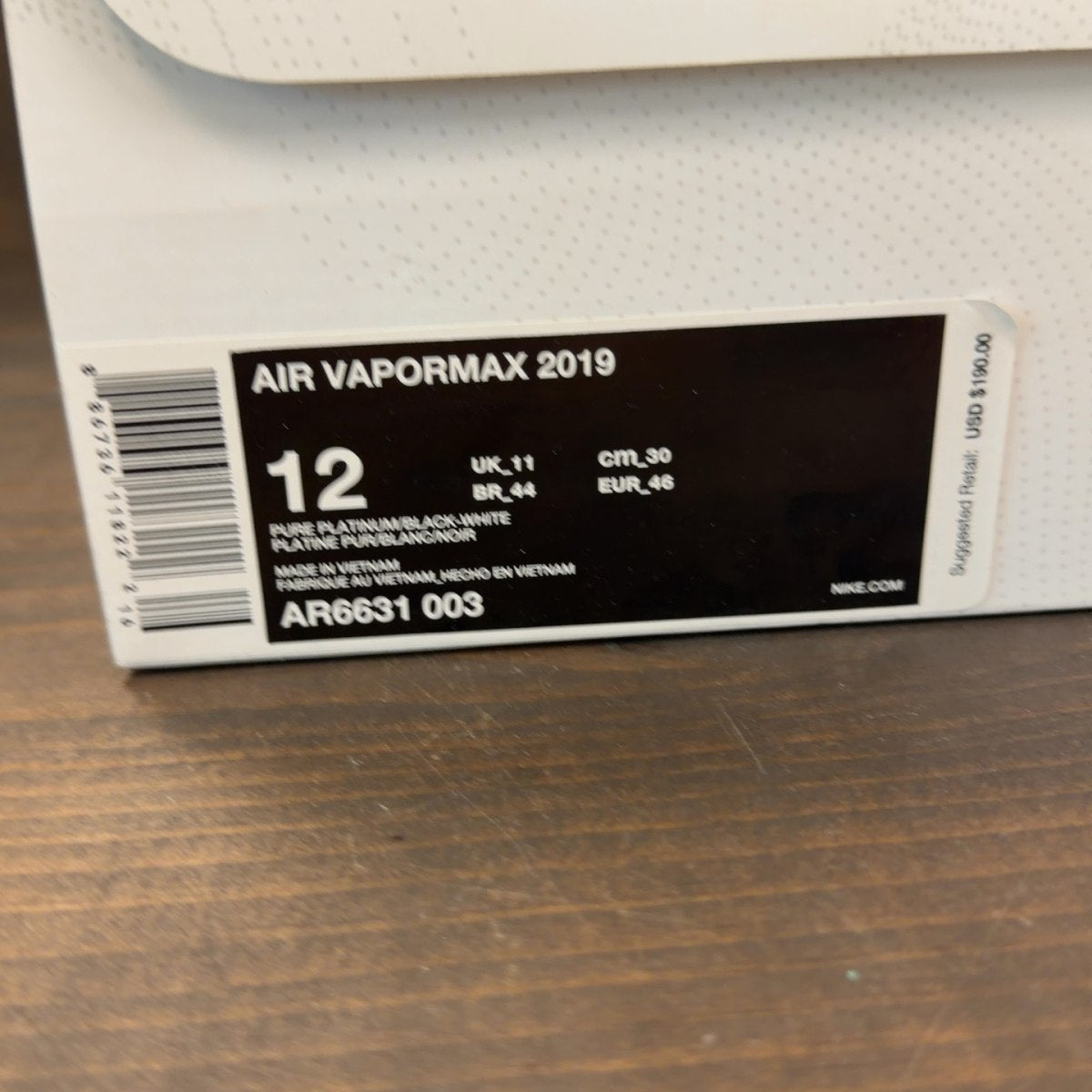 Nike Air VaporMax 2019 Pure Platinum Team Orange Size 12 (Pre-Owned)