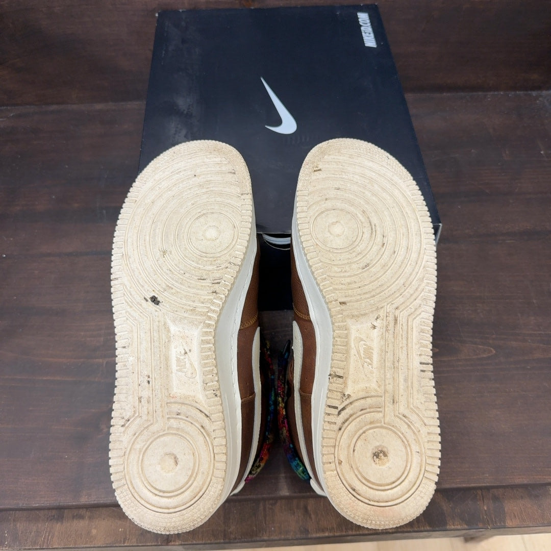 BKLYN BRED Nike Air Force 1 Mid Brown Nike ID Size 10.5 (Pre-Owned) - Image 6