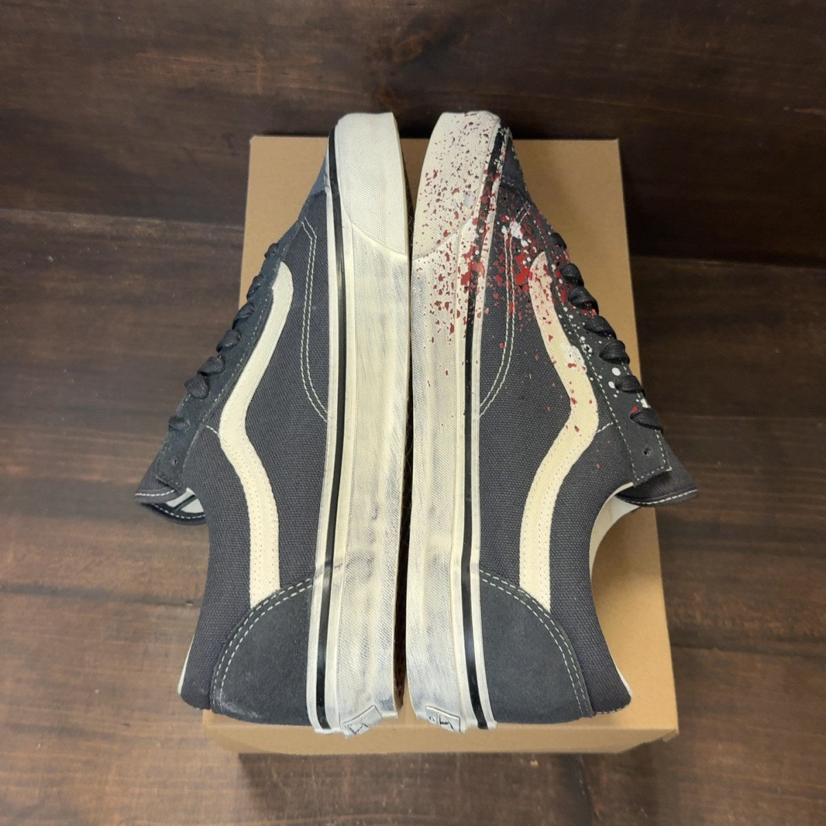 Vans Premium Old Skool 36 Paint Splatter Charcoal Grey Size 11.5 (Pre-Owned) - Image 6
