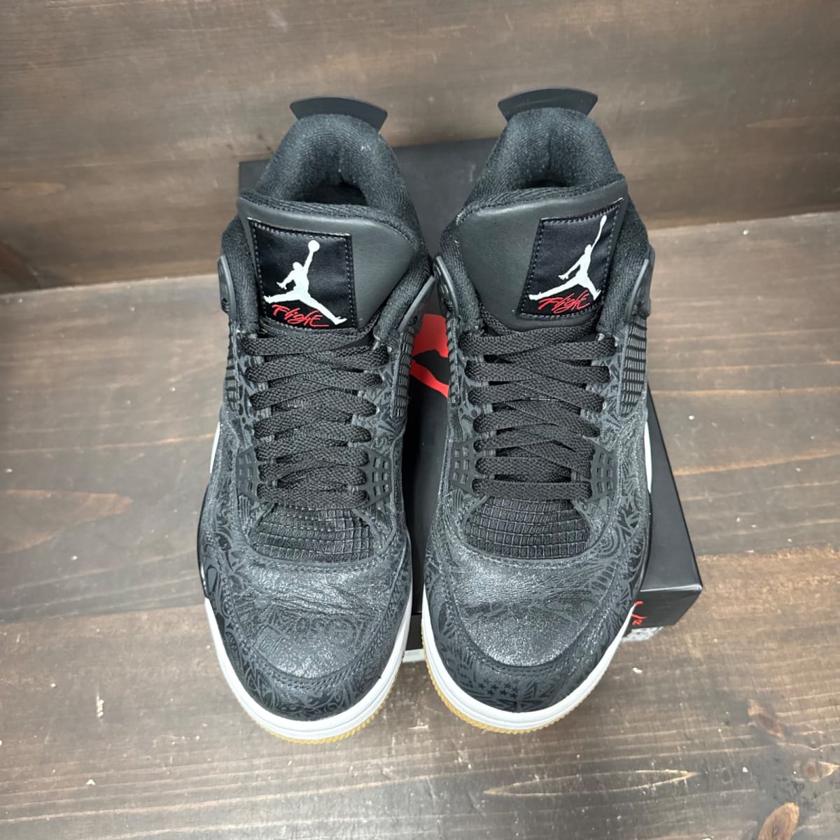 Jordan 4 Retro Laser Black Gum Size 10.5 (Pre-Owned) - back
