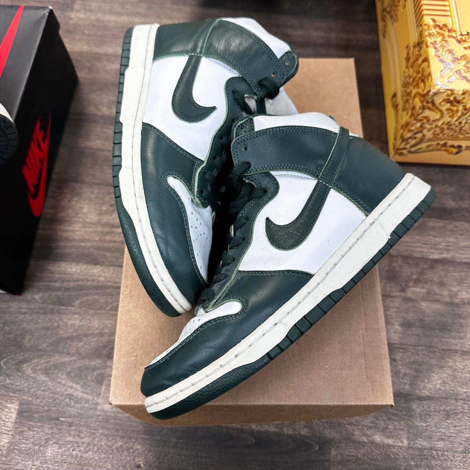 Spartan Green Dunk High (USED, No Box)