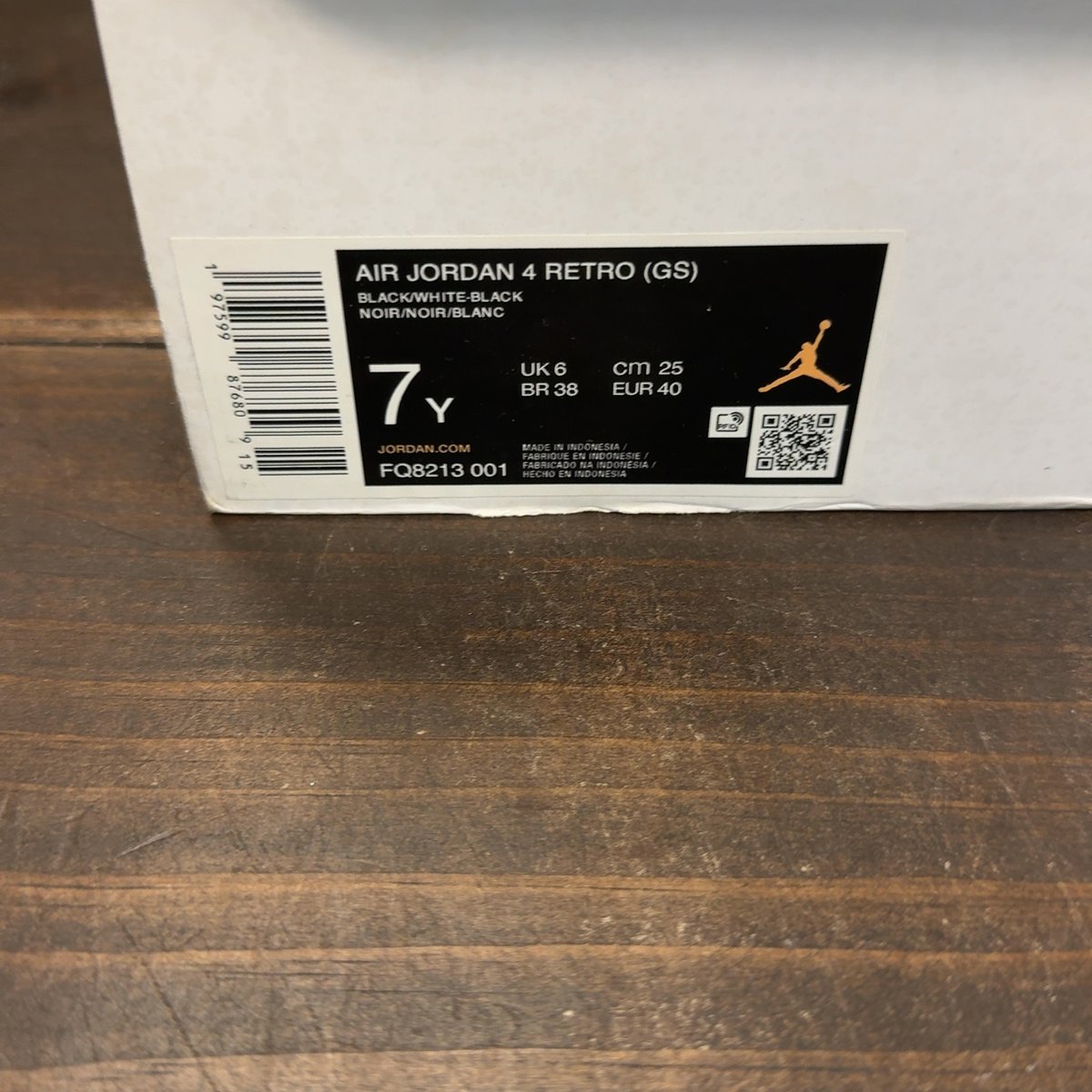 Jordan 4 Retro White Thunder (GS) Size 7Y (Pre-Owned) - aux