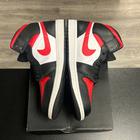 Jordan 1 Mid White Black Red (lightly worn)