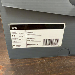 New Balance 1000 Sea Salt Grey Size 13 (Pre-Owned)