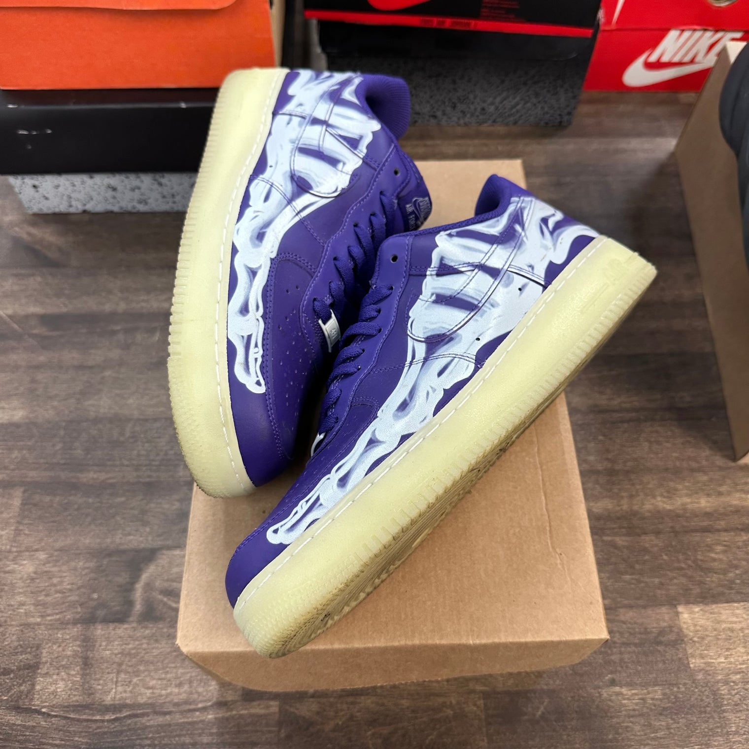 Nike Air Force 1 Skeleton Purple (Used, No Box)