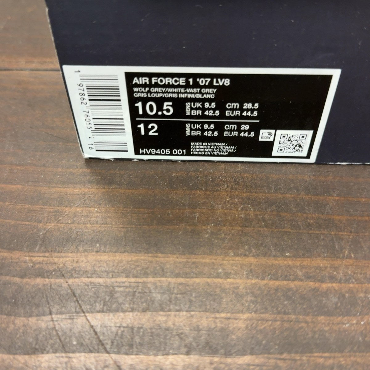 Nike Air Force 1 Low '07 LV8 Wolf Grey Vast Grey White - Image 9