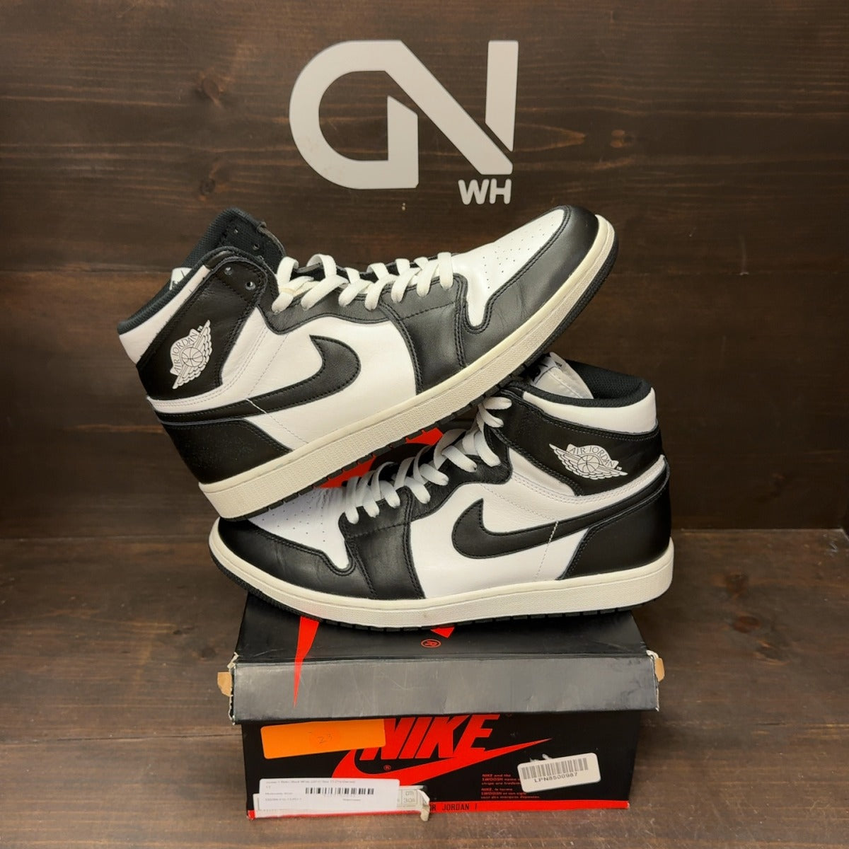 Jordan 1 Retro Black White (2014) Size 13 (Pre-Owned) - Image 1