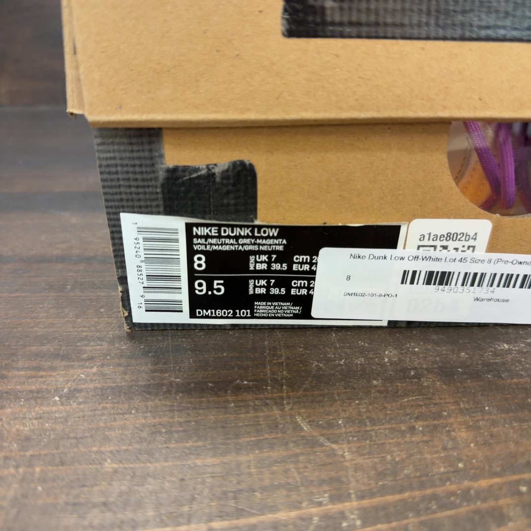 Nike Dunk Low Off-White Lot 45 - Image 8