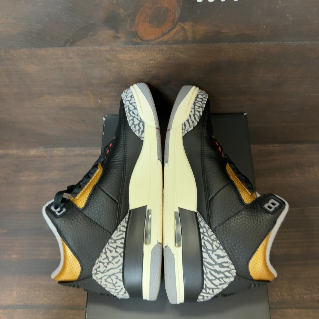 Jordan 3 Retro Black Cement Gold (Women's) Size 8W (Pre-Owned)