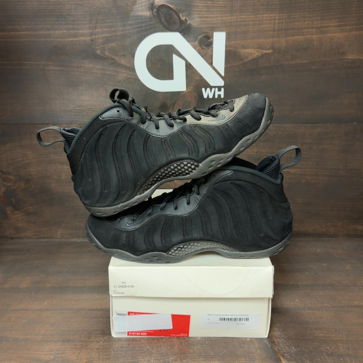 Nike Air Foamposite One Black Suede Size 13 (Pre-Owned) - Image 1