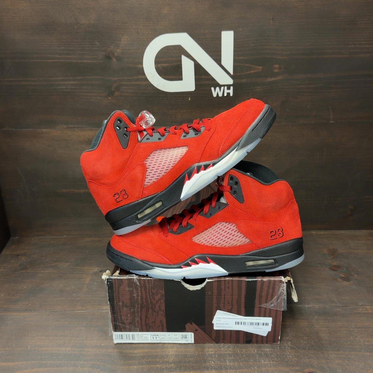 Jordan 5 Retro Raging Bull Red (2021) Size 11.5 (Pre-Owned) - front
