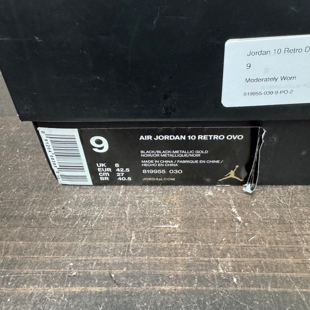 Jordan 10 Retro Drake OVO Black Size 9 (Pre-Owned) - aux