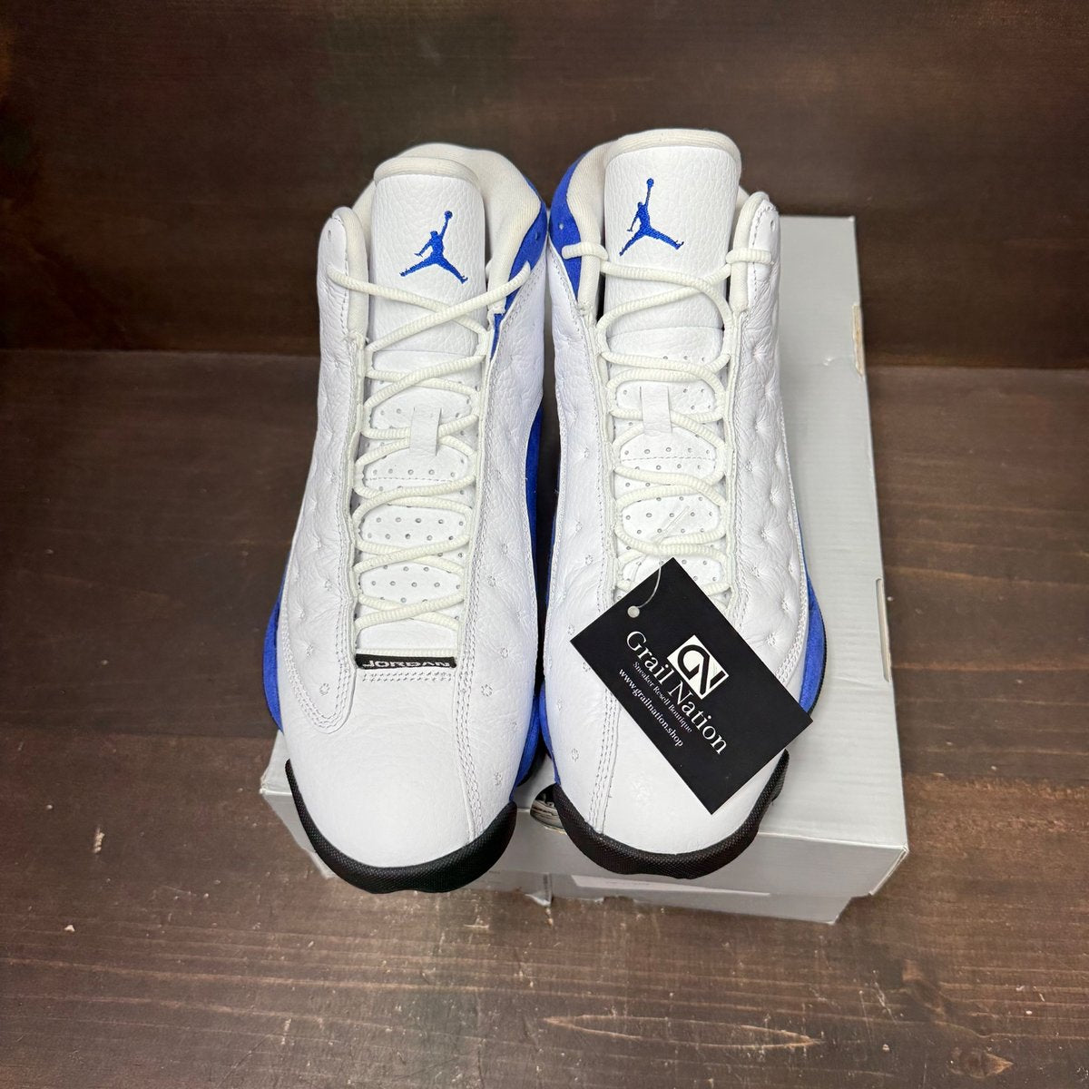 Jordan 13 Retro White Hyper Royal Black Size 10 (Pre-Owned) - back