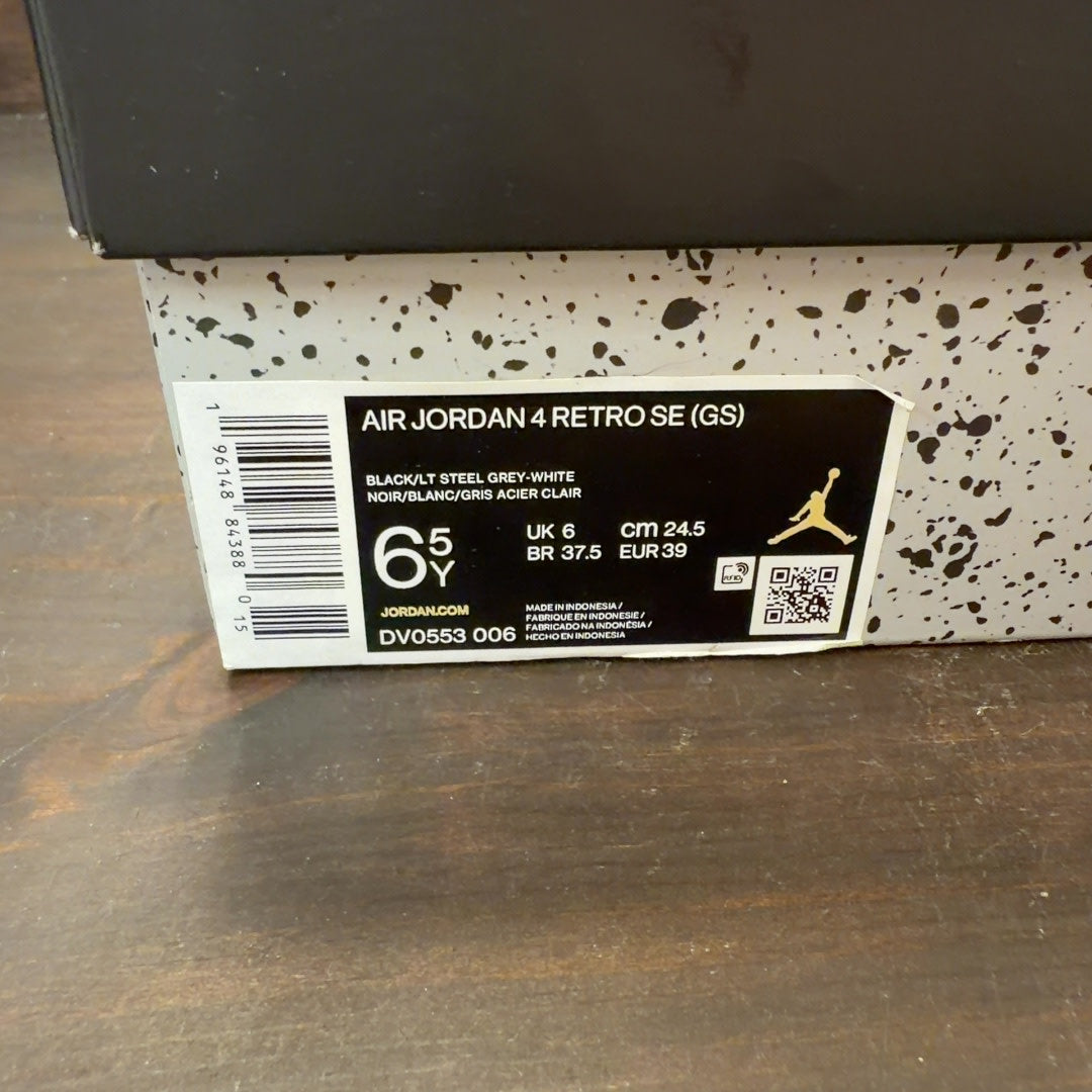 Jordan 4 Retro Black Canvas (GS) - Image 7