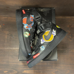 Nike Air Force 1 Mid Supreme NBA Black Size 10 (Pre-Owned) - back