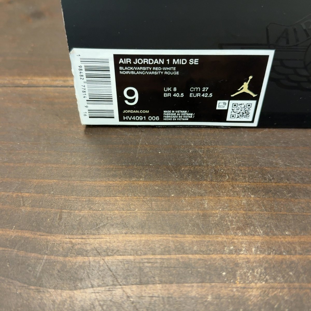 Jordan 1 Mid SE Patent Bred Toe Size 9 (Pre-Owned) - aux
