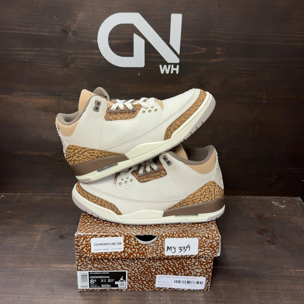 Jordan 3 Retro Palomino Size 8.5 (Pre-Owned) - front