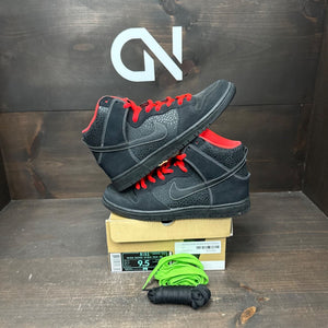 Nike SB Dunk High Black Safari Atomic Red - Image 1