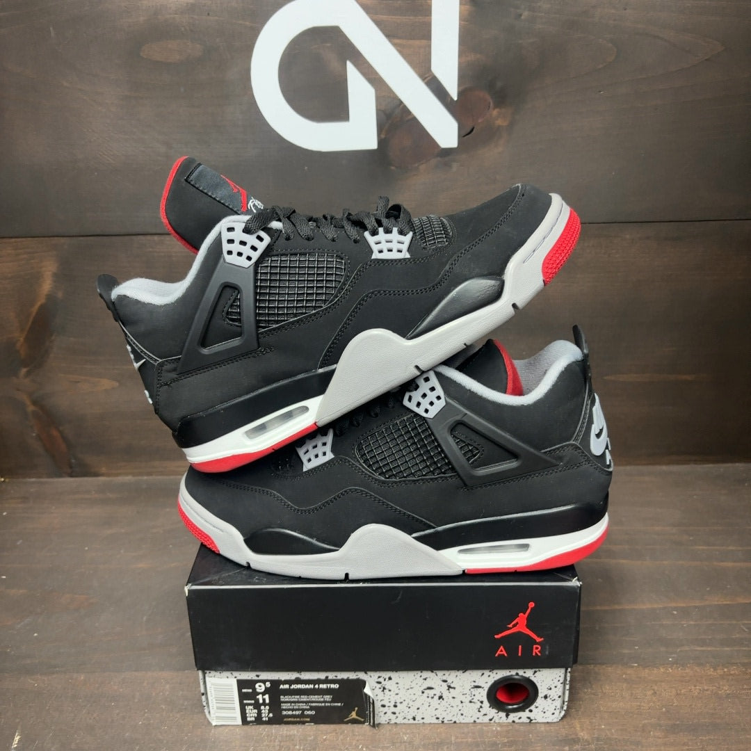 Jordan 4 Retro Bred (2019) Size 9.5 (Pre-Owned)