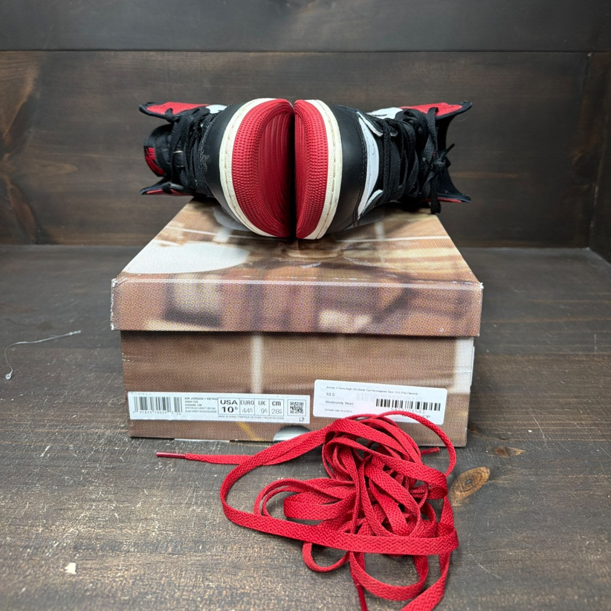 Jordan 1 Retro High OG Black Toe Reimagined Size 10.5 (Pre-Owned) - Image 7