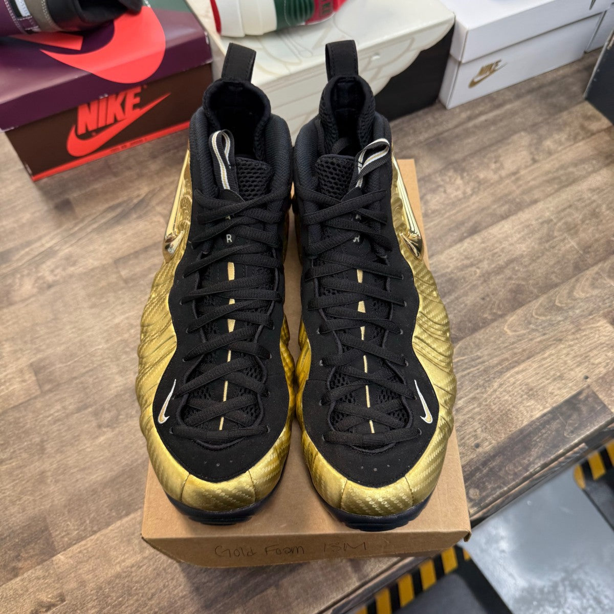 Nike Air Foamposite Pro Metallic Gold Size 13 (Pre-Owned) - Image 2