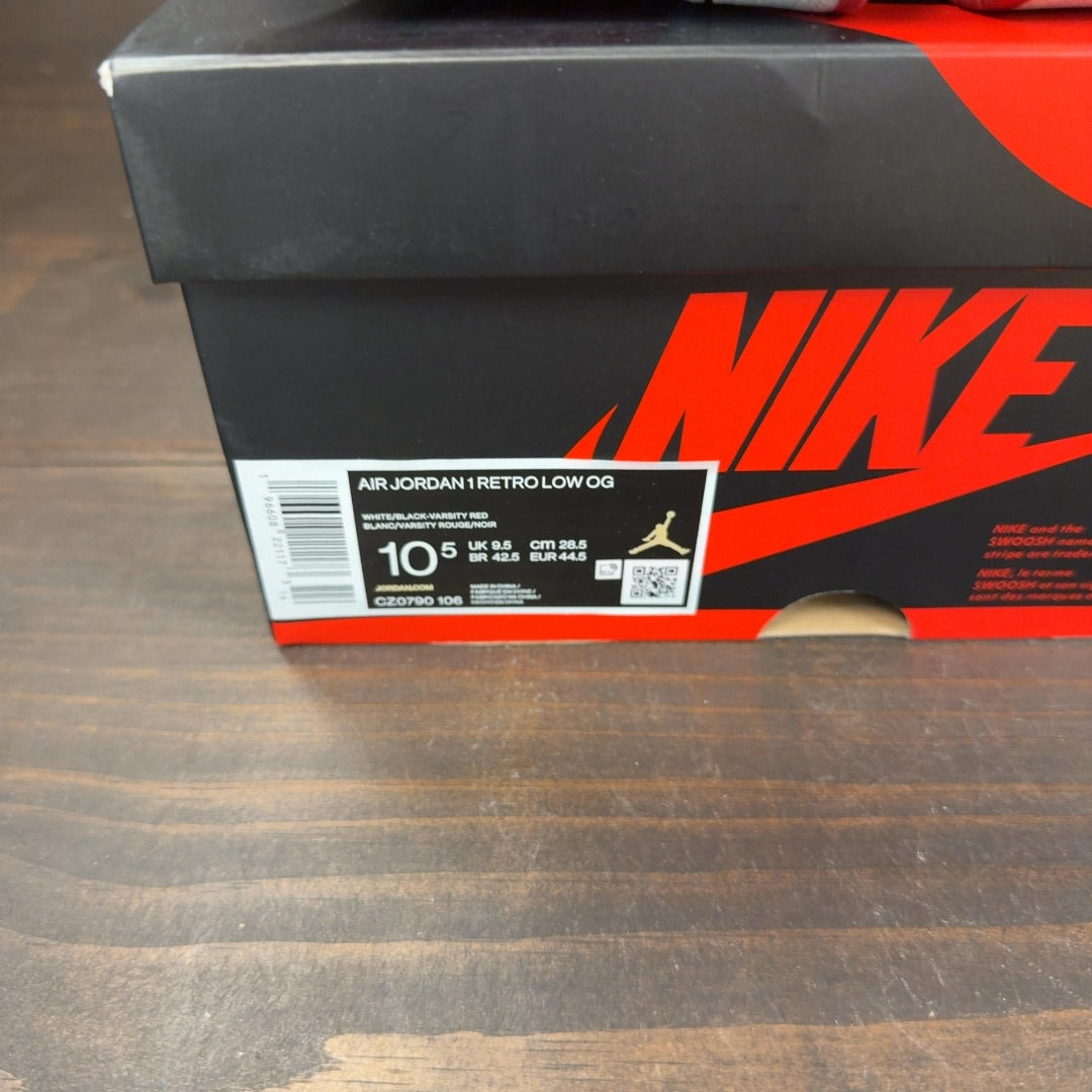 Jordan 1 Retro Low OG Black Toe (2023) Size 10.5 (Pre-Owned)