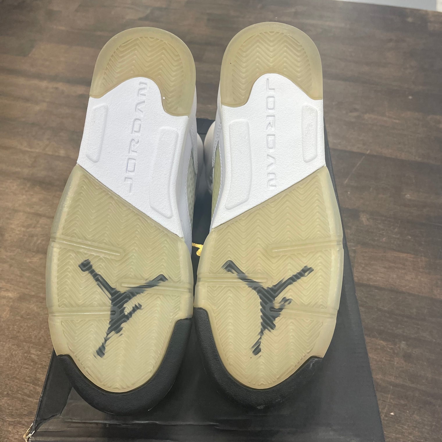 (GS) White Metallic Jordan 5