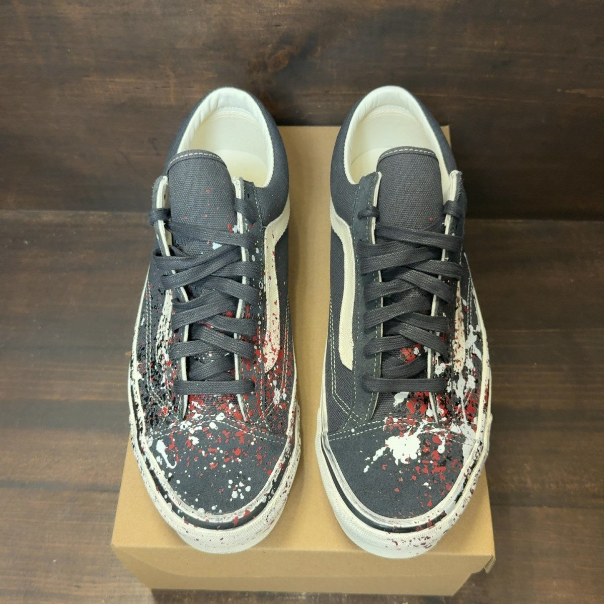 Vans Premium Old Skool 36 Paint Splatter Charcoal Grey Size 11.5 (Pre-Owned) - Image 3
