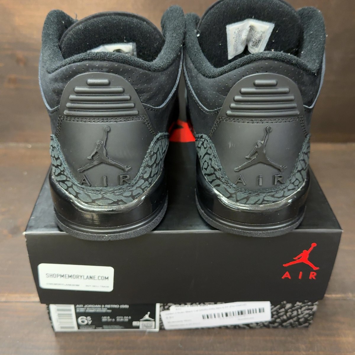 Jordan 3 Retro Black Cat (2025) (GS) Size 6.5Y (Pre-Owned) - aux