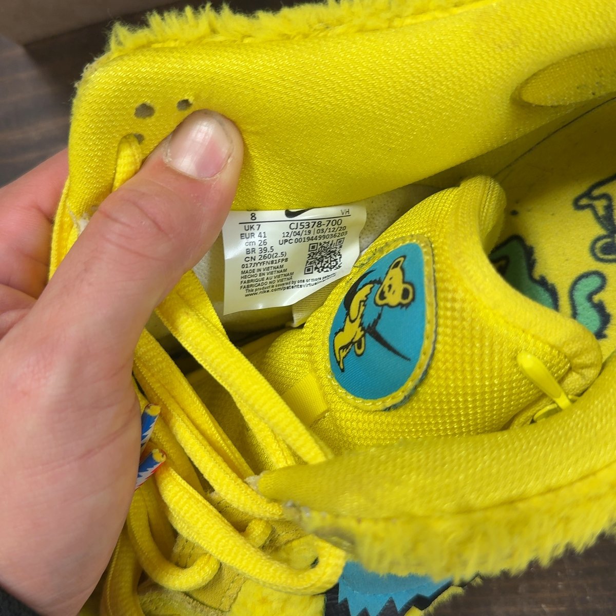 Nike SB Dunk Low Grateful Dead Bears Opti Yellow Size 8 (Pre-Owned) - aux