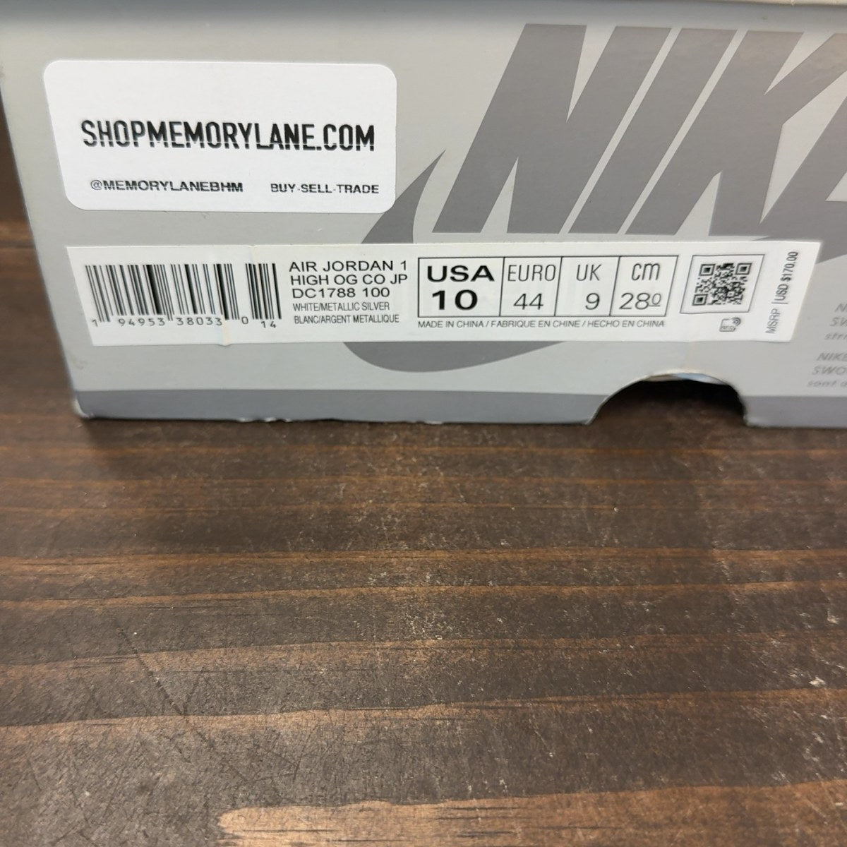 Jordan 1 Retro High CO.JP Midnight Navy (2020) Size 10 (Pre-Owned) - aux