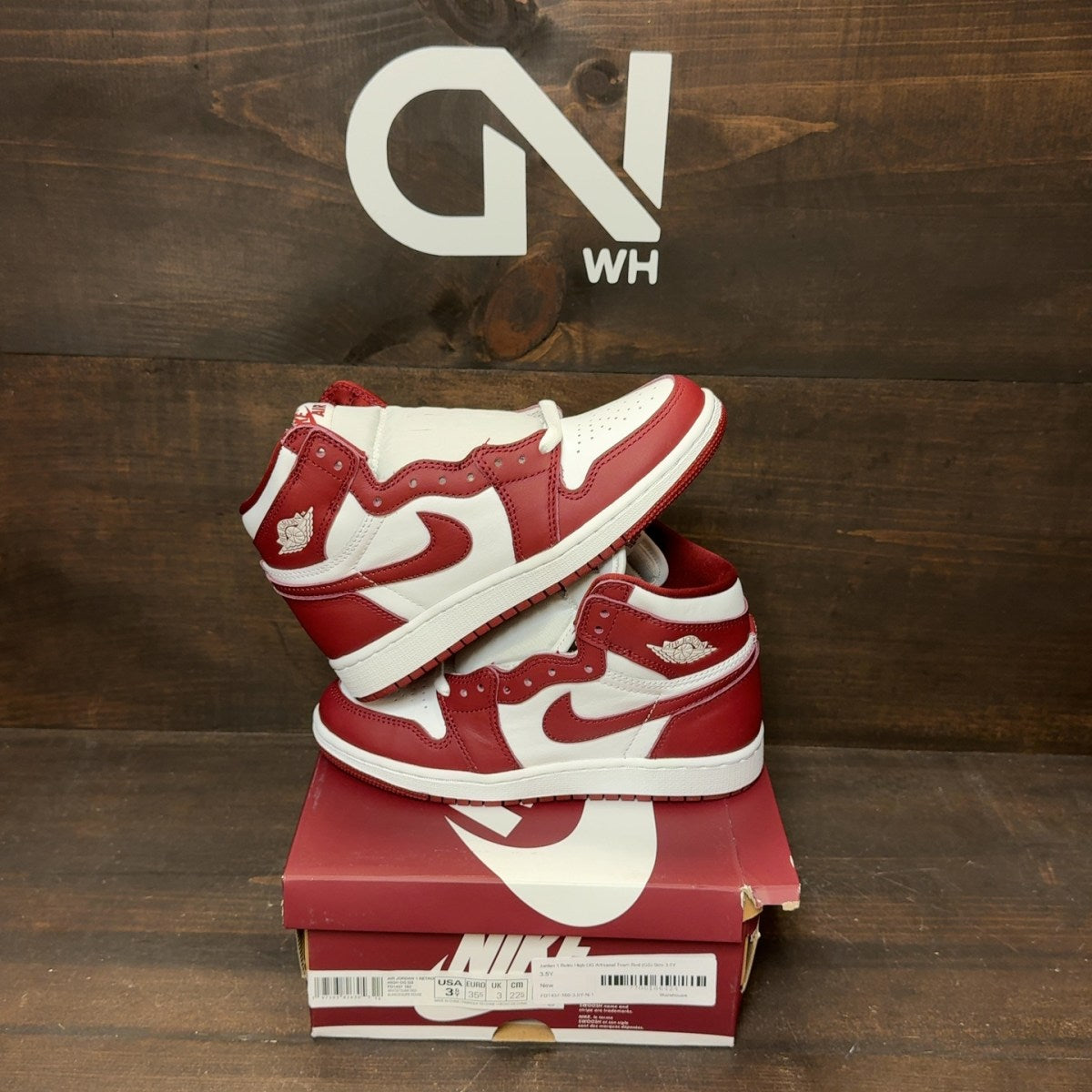 Jordan 1 Retro High OG Artisanal Team Red (GS) Size 3.5Y - Image 1