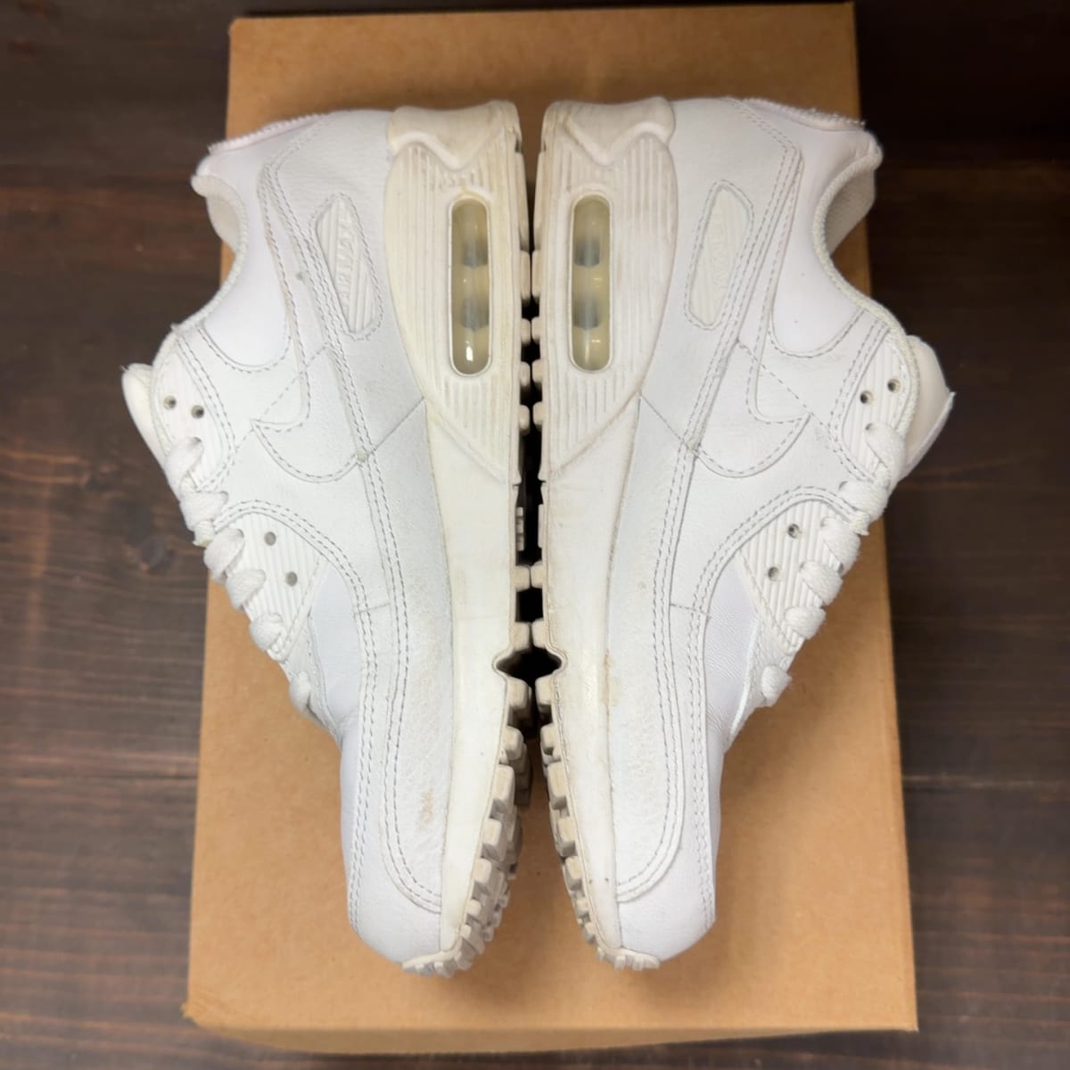 Nike Air Max 90 Leather Triple White Size 6.5 (Pre-Owned) - aux