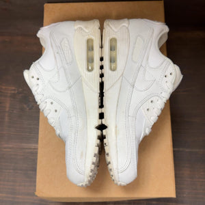 Nike Air Max 90 Leather Triple White Size 6.5 (Pre-Owned) - aux