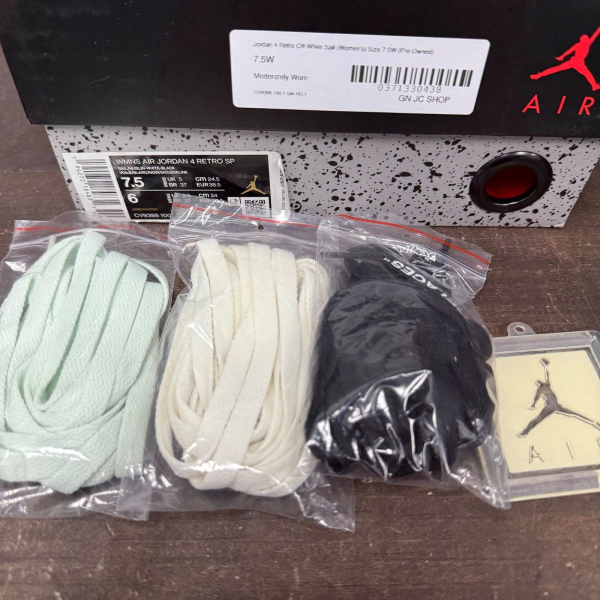 Jordan 4 Retro Off-White Sail (Women's) - Image 8