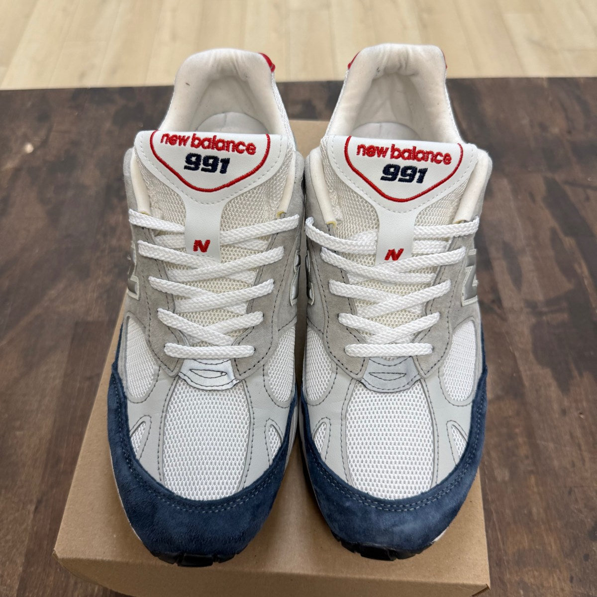 New Balance 991 Grey Navy Red Size 9.5 (Pre-Owned) - Image 2