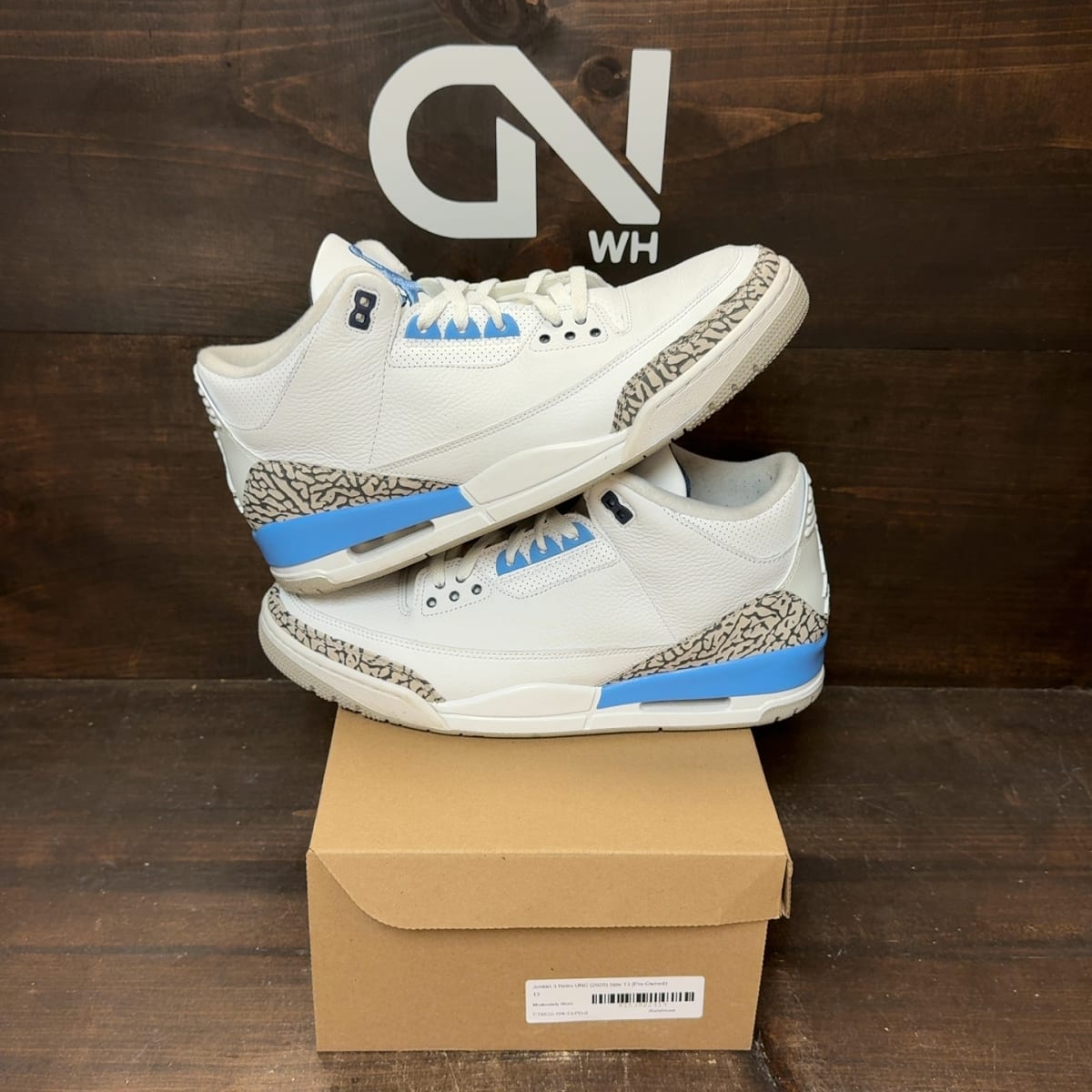 Jordan 3 Retro UNC (2020) Size 13 (Pre-Owned) - front