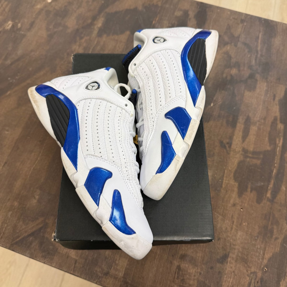Jordan 14 Retro White Hyper Royal (GS) - Image 1