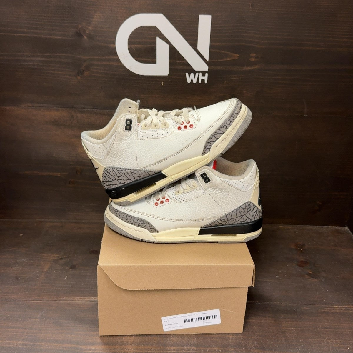 Jordan 3 Retro White Cement Reimagined (GS) Size 5.5Y (Pre-Owned) - Image 1